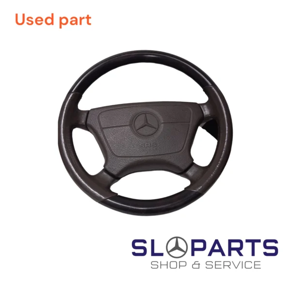 STEERING WEEL DARK BROUWN WOOD LEATHER A1404604703
